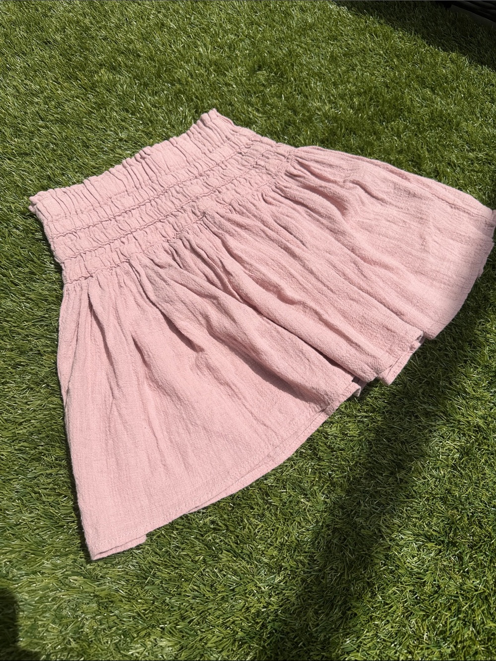 Rewash Pink Smocked High-Waist Circle Skirt Womens size Small